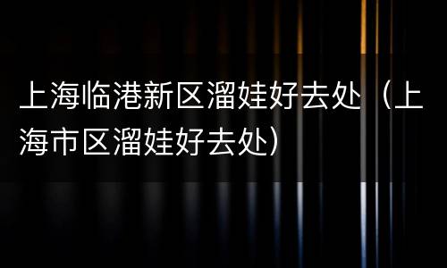 上海临港新区溜娃好去处（上海市区溜娃好去处）
