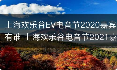 上海欢乐谷EV电音节2020嘉宾有谁 上海欢乐谷电音节2021嘉宾