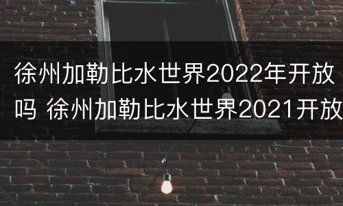 徐州加勒比水世界2022年开放吗 徐州加勒比水世界2021开放时间