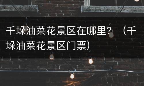 千垛油菜花景区在哪里？（千垛油菜花景区门票）
