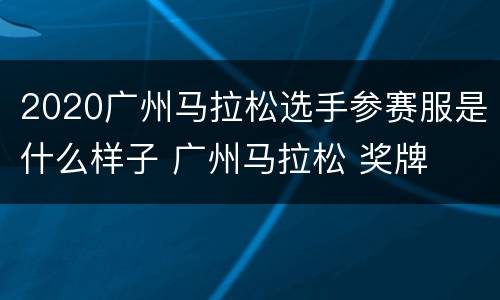 2020广州马拉松选手参赛服是什么样子 广州马拉松 奖牌