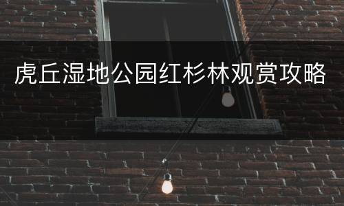 虎丘湿地公园红杉林观赏攻略