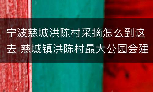 宁波慈城洪陈村采摘怎么到这去 慈城镇洪陈村最大公园会建么
