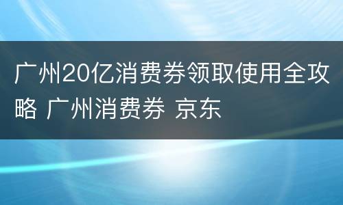 广州20亿消费券领取使用全攻略 广州消费券 京东