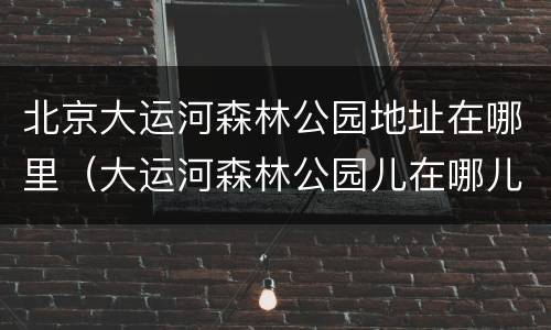 北京大运河森林公园地址在哪里（大运河森林公园儿在哪儿）