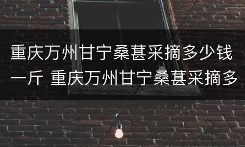 重庆万州甘宁桑葚采摘多少钱一斤 重庆万州甘宁桑葚采摘多少钱一斤啊