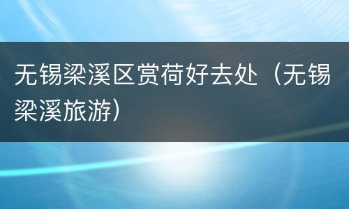 无锡梁溪区赏荷好去处（无锡梁溪旅游）