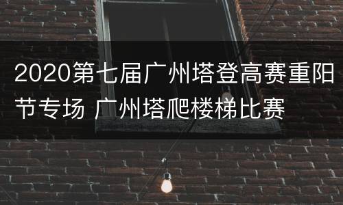 2020第七届广州塔登高赛重阳节专场 广州塔爬楼梯比赛