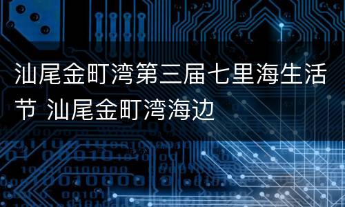 汕尾金町湾第三届七里海生活节 汕尾金町湾海边
