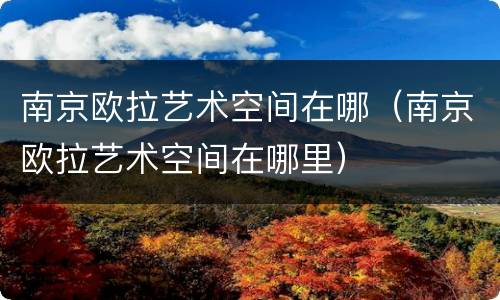 南京欧拉艺术空间在哪（南京欧拉艺术空间在哪里）