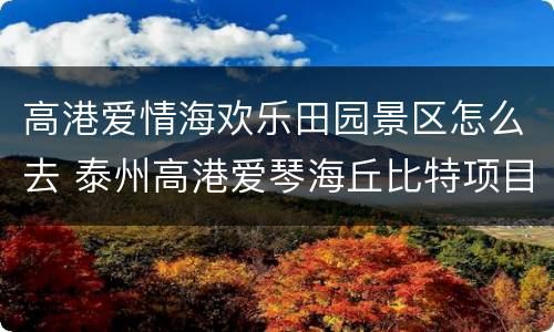 高港爱情海欢乐田园景区怎么去 泰州高港爱琴海丘比特项目