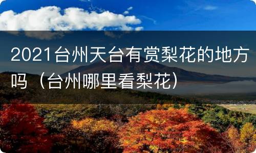 2021台州天台有赏梨花的地方吗（台州哪里看梨花）