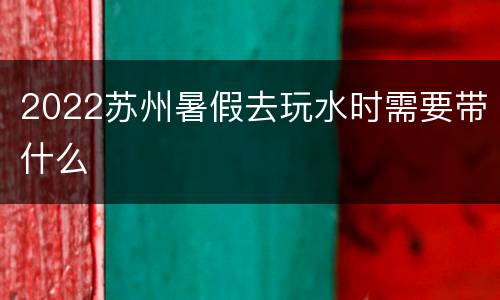 2022苏州暑假去玩水时需要带什么