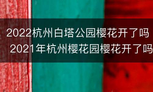 2022杭州白塔公园樱花开了吗 2021年杭州樱花园樱花开了吗