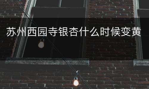 苏州西园寺银杏什么时候变黄