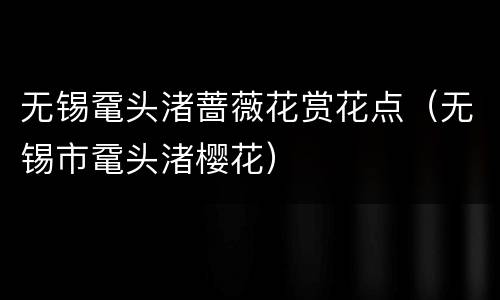 无锡鼋头渚蔷薇花赏花点（无锡市鼋头渚樱花）