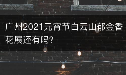 广州2021元宵节白云山郁金香花展还有吗？