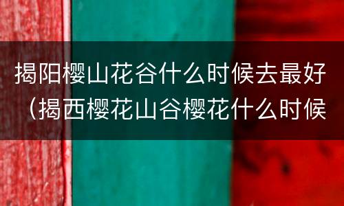 揭阳樱山花谷什么时候去最好（揭西樱花山谷樱花什么时候开）