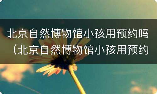 北京自然博物馆小孩用预约吗（北京自然博物馆小孩用预约吗现在）