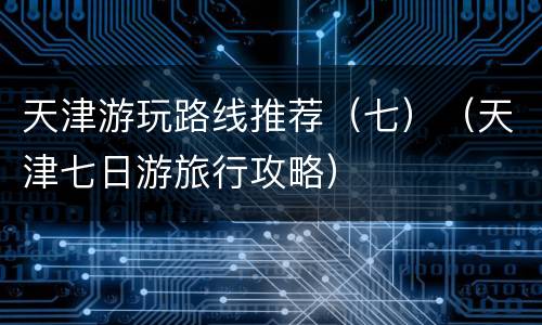 天津游玩路线推荐（七）（天津七日游旅行攻略）