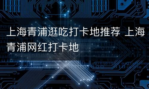 上海青浦逛吃打卡地推荐 上海青浦网红打卡地