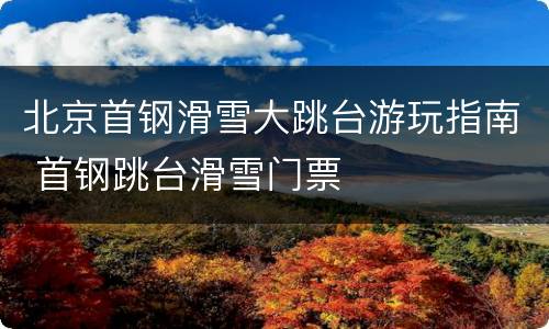 北京首钢滑雪大跳台游玩指南 首钢跳台滑雪门票