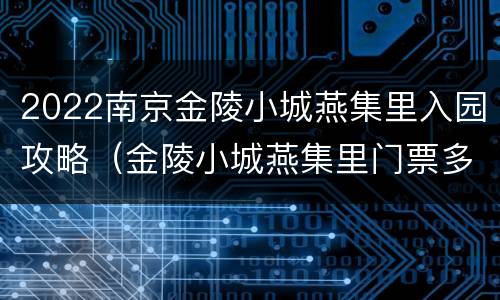 2022南京金陵小城燕集里入园攻略（金陵小城燕集里门票多少钱）