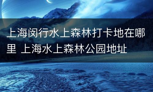 上海闵行水上森林打卡地在哪里 上海水上森林公园地址