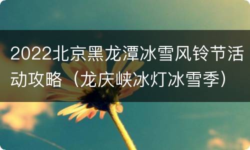 2022北京黑龙潭冰雪风铃节活动攻略（龙庆峡冰灯冰雪季）