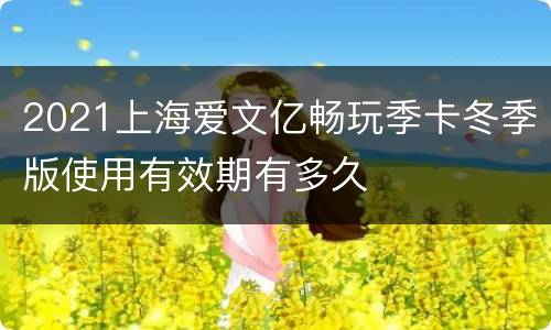 2021上海爱文亿畅玩季卡冬季版使用有效期有多久