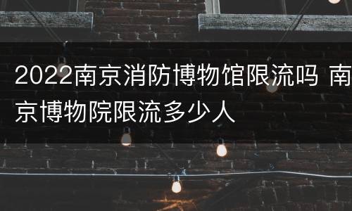2022南京消防博物馆限流吗 南京博物院限流多少人