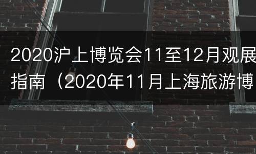 2020沪上博览会11至12月观展指南（2020年11月上海旅游博览会）