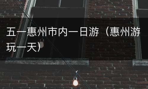 五一惠州市内一日游（惠州游玩一天）