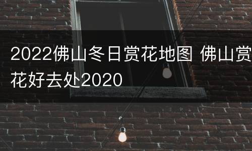 2022佛山冬日赏花地图 佛山赏花好去处2020