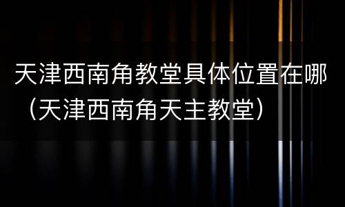 天津西南角教堂具体位置在哪（天津西南角天主教堂）
