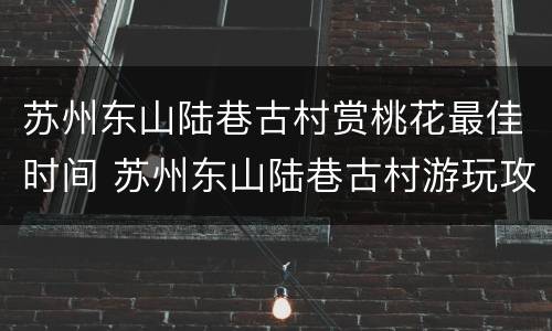苏州东山陆巷古村赏桃花最佳时间 苏州东山陆巷古村游玩攻略