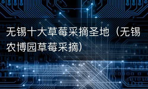 无锡十大草莓采摘圣地（无锡农博园草莓采摘）