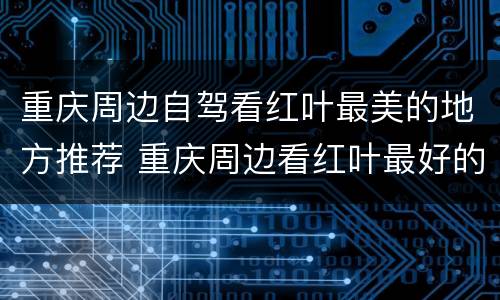 重庆周边自驾看红叶最美的地方推荐 重庆周边看红叶最好的地方