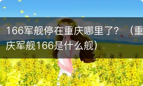 166军舰停在重庆哪里了？（重庆军舰166是什么舰）