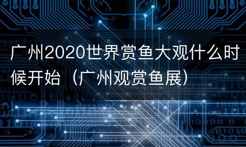 广州2020世界赏鱼大观什么时候开始（广州观赏鱼展）