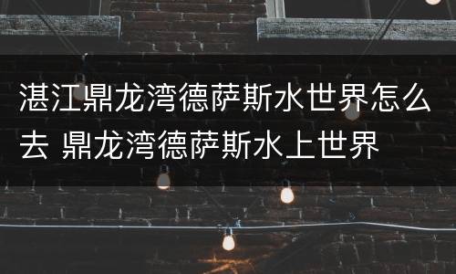 湛江鼎龙湾德萨斯水世界怎么去 鼎龙湾德萨斯水上世界
