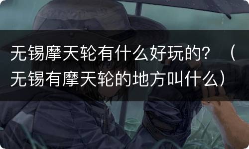 无锡摩天轮有什么好玩的？（无锡有摩天轮的地方叫什么）