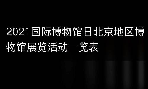 2021国际博物馆日北京地区博物馆展览活动一览表