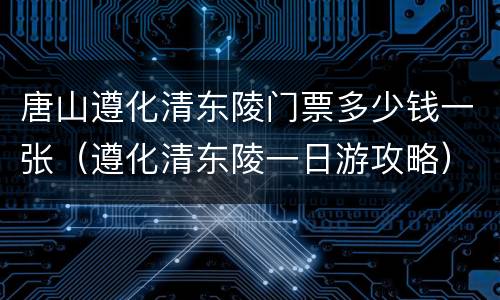 唐山遵化清东陵门票多少钱一张（遵化清东陵一日游攻略）