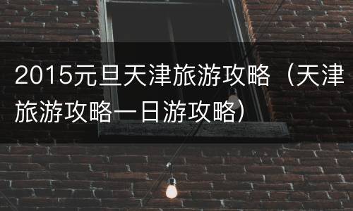 2015元旦天津旅游攻略（天津旅游攻略一日游攻略）