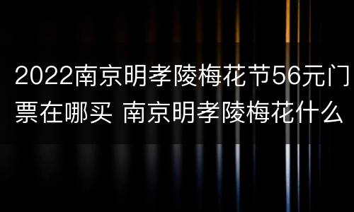 2022南京明孝陵梅花节56元门票在哪买 南京明孝陵梅花什么时候开