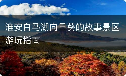 淮安白马湖向日葵的故事景区游玩指南