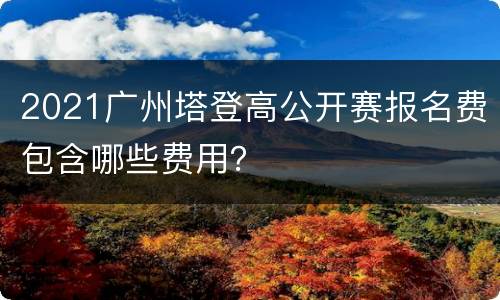 2021广州塔登高公开赛报名费包含哪些费用？