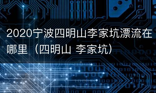 2020宁波四明山李家坑漂流在哪里（四明山 李家坑）