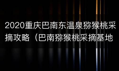 2020重庆巴南东温泉猕猴桃采摘攻略（巴南猕猴桃采摘基地）